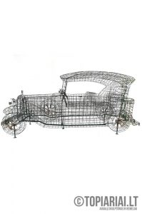 masina auto automobilis senovinis remas topiary augalu skulptura