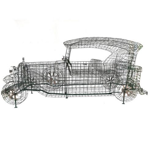masina auto automobilis senovinis remas topiary augalu skulptura