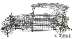 masina auto automobilis senovinis remas topiary augalu skulptura
