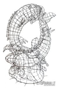 zuvys augalu skulptura