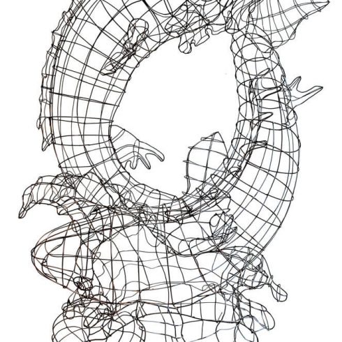 zuvys augalu skulptura