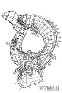 zuvys augalu skulptura