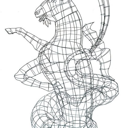 zodiako zenklas oziaragis topiari augalu skulptura