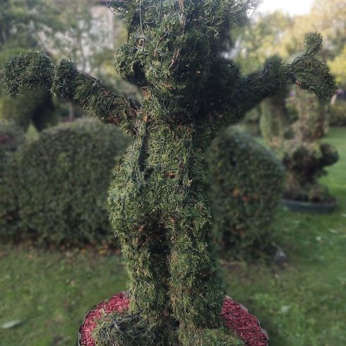 peliukas mikis remas topiary augalu skulptura tujos