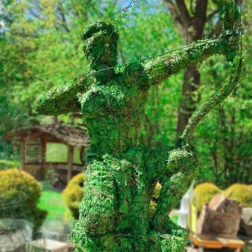 zodiako zenklas saulys remas topiary augalu skulptura tujos